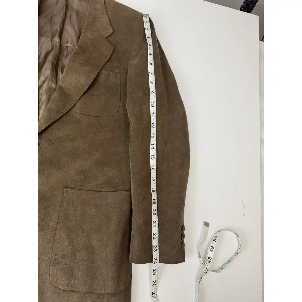 Vintage Marshall Field & Company Microsuede Blazer Brown USA Measures Men's 42